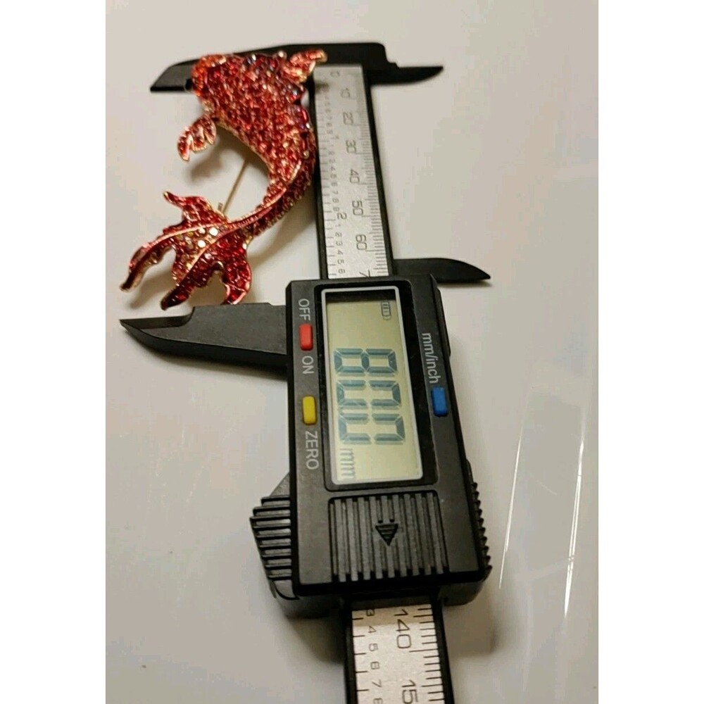 Red Koi Fish Brooch/Pendant Rhinestone - Picture 5 of 6